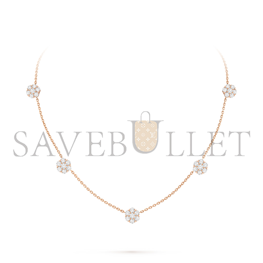 V*N CL*F arpels fleurette necklace, 5 flowers vcarpebe00